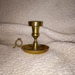 Antique Mid Century Style Solid Brass Candle Holder  