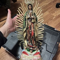 Virgen De Guadalupe Statue 17” Height 