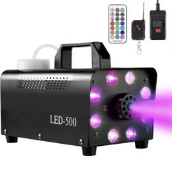 500W LED Smoke Fog Machine RGB Color Stage Fogger Effect Halloween Disco Club US