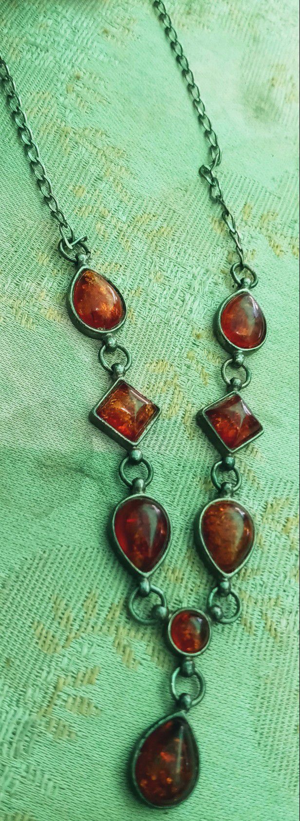 Antique Amber Necklace With Ring