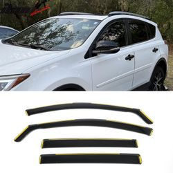 Fits 2013-2018 Toyota RAV4 In-Channel Window Visors Vent Rain Guards Deflectors PC