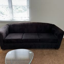 3 Cushion “Manhattan” Style Black Couch