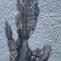 Bali Hand Carved Wooden Statue Lotus