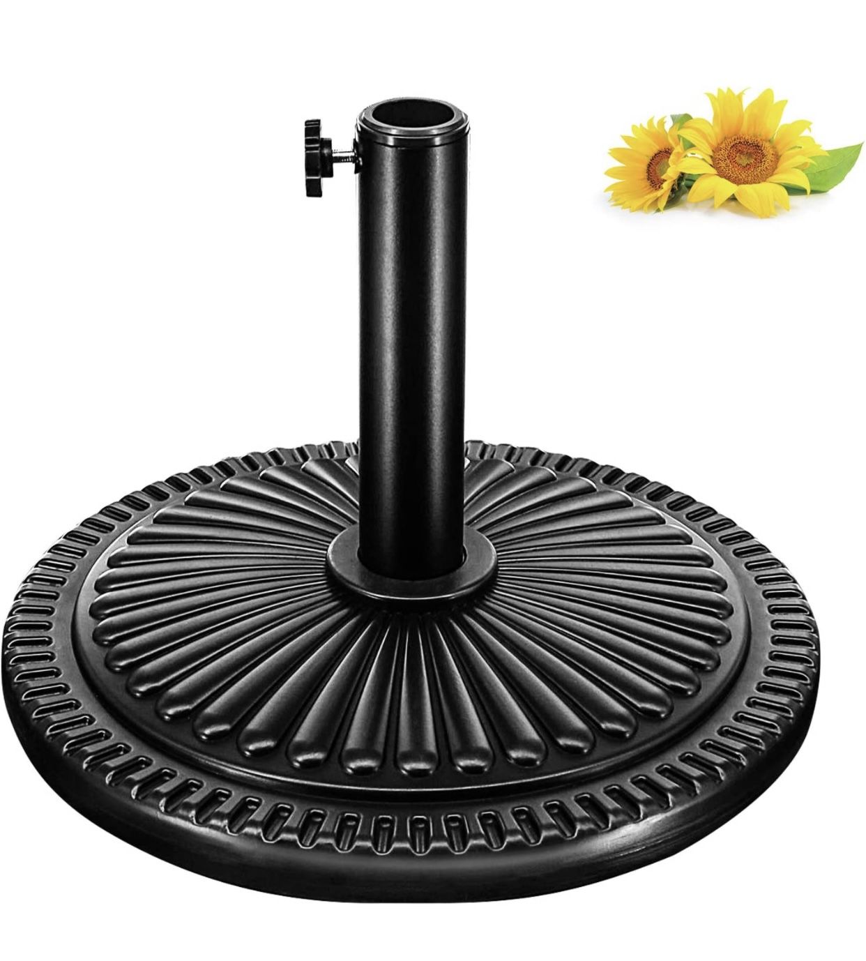 FRUITEAM 26.5lbs Umbrella Base, 15" Heavy Duty Patio