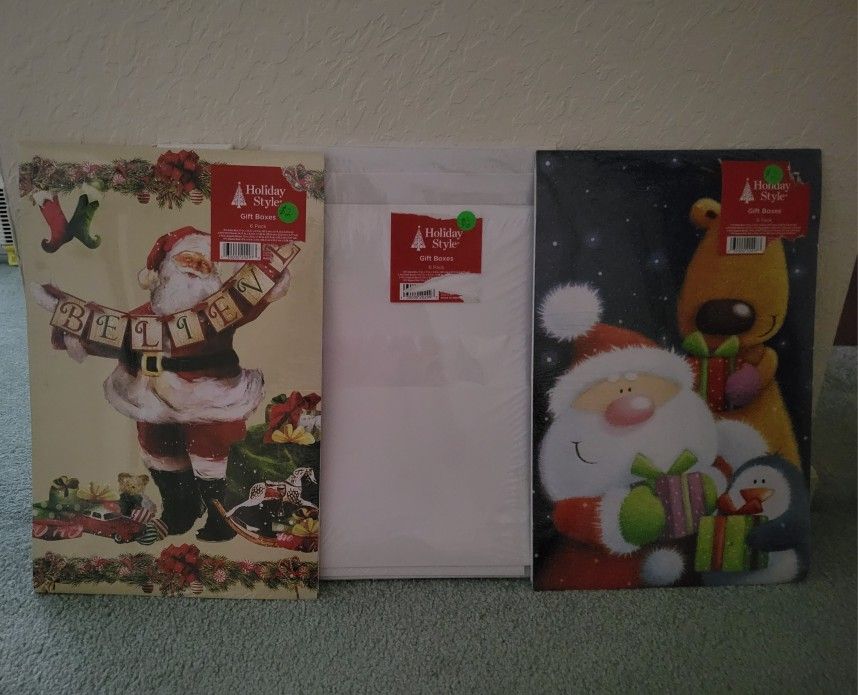 BRAND NEW...HOLIDAY GIFT BOXES...6 BOXES IN EACH PACKAGE  (18 total)