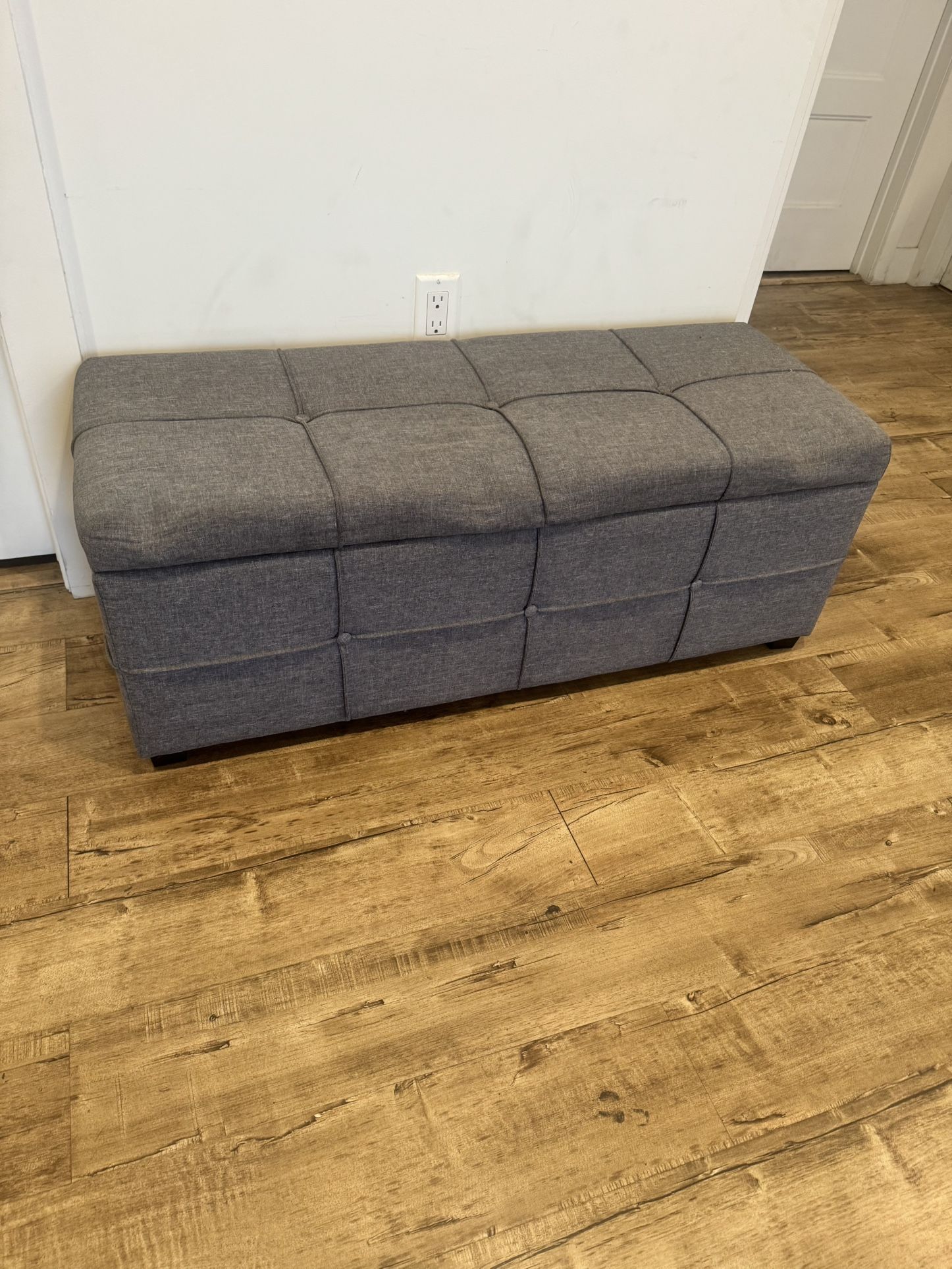 Gray Storage Bench
