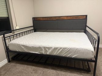 Full Size LIKIMIO Daybed with Trundle + Mattress