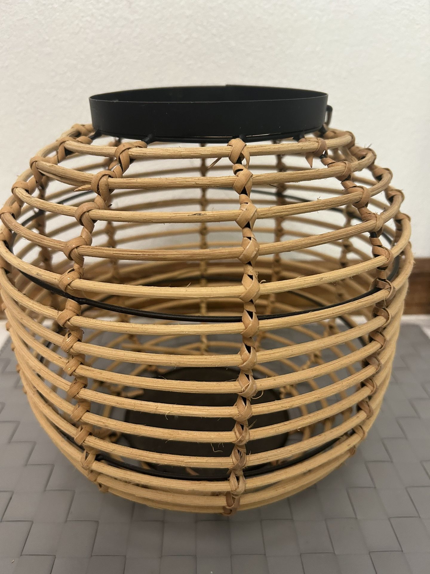 Wicker , Candle Holder, 10 Inches Tall By 5 Inches Wide