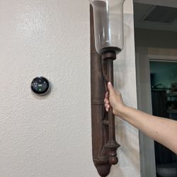 Two Rustic Wall Sconces 