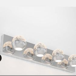 Oracle 27 in. 4 Light Chrome Modern Integrated LED 3 CCT Vanity Light Bar for Bathroom with Bubble Glass