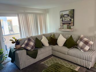 Jumbo Cord Sectional Sofa and Matching Chaise Lounge