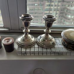 Sterling Weighted Candle Sticks (2), Columbia
