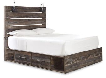 Bed Frame and Bed Side Table -2 Drawer (SOLD AS SET)