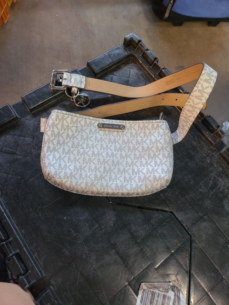 Michael Kors Adjustable Silver Belt Waist Bag
