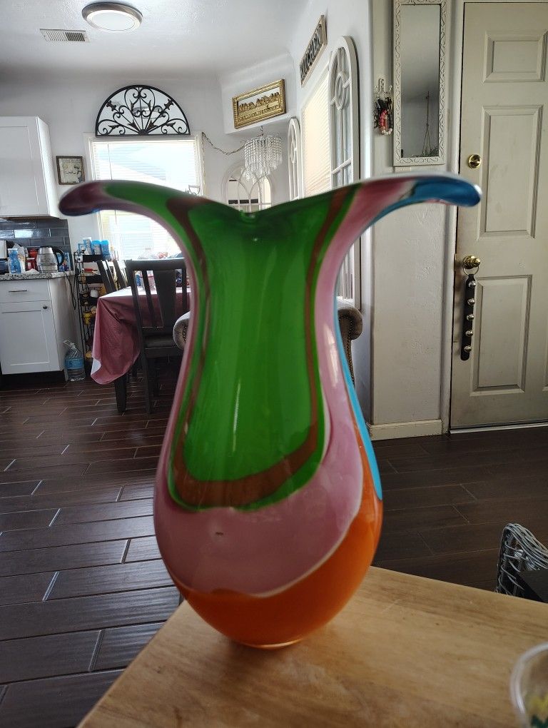 Big Heavy Huge Beautiful Glass Maraco Vase No Chips