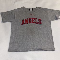 Nike Angel Baseball Graphic Tee Short sleeve shirt top kids Boys 4 Gray A009