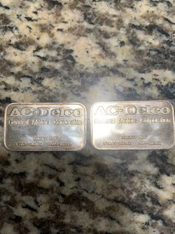2x Vintage Liberty Mint AC-Delco General Motors 1 oz .999+ Silver Bars