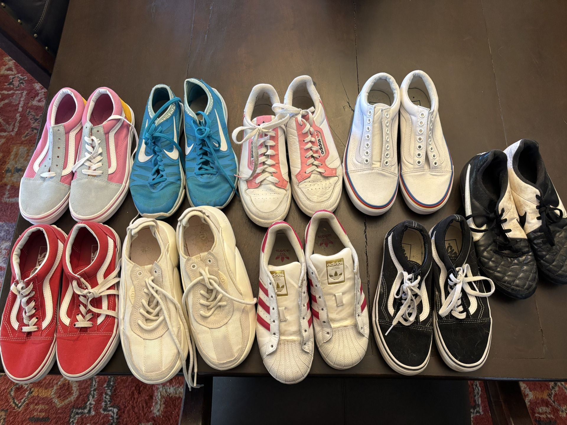 9 Pairs Nike Vans Adidas Ugg Like New Sz 5.5-7