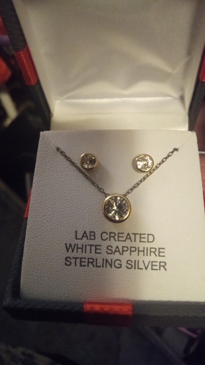 Lab Created Sapphire In Silver Setting