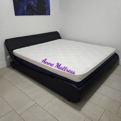 NEW IN BOX ✅️ 72"x84" CALIFORNIA-KING BED FRAME WITH PILLOW TOP MATTRESS 