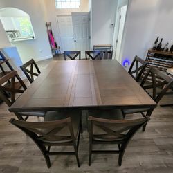 Counter Heigh Dining Table And 8 Chairs