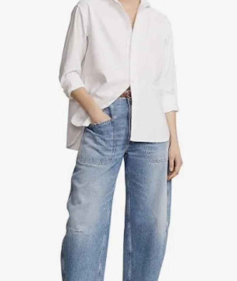 Ralph Lauren Polo White Relaxed Button Down Shirt Size L