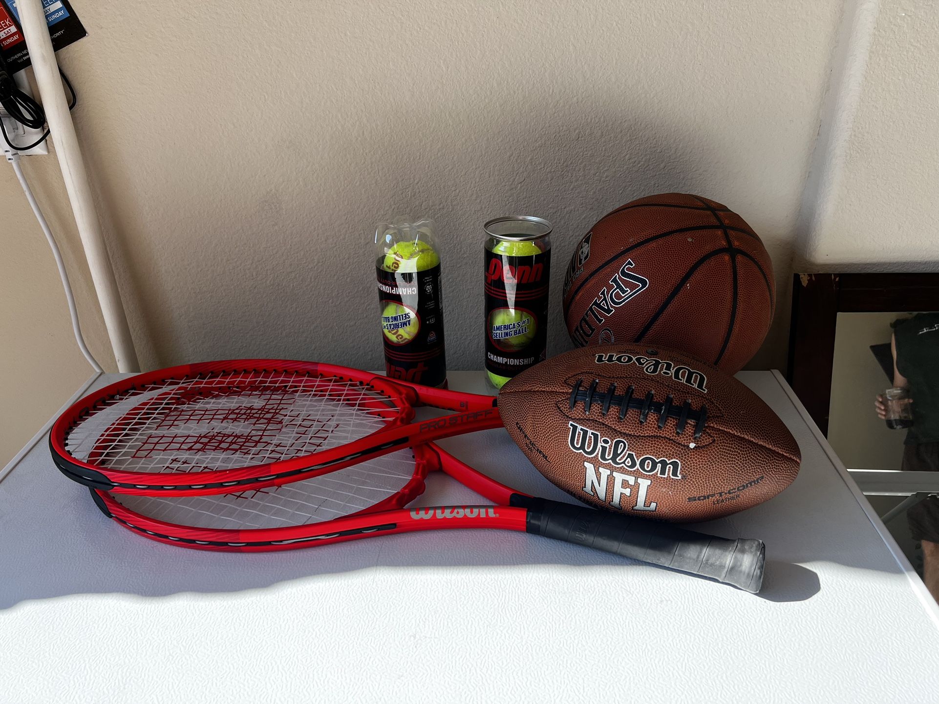 Sports Equipment Bundle - Tennis, Basketball, Football