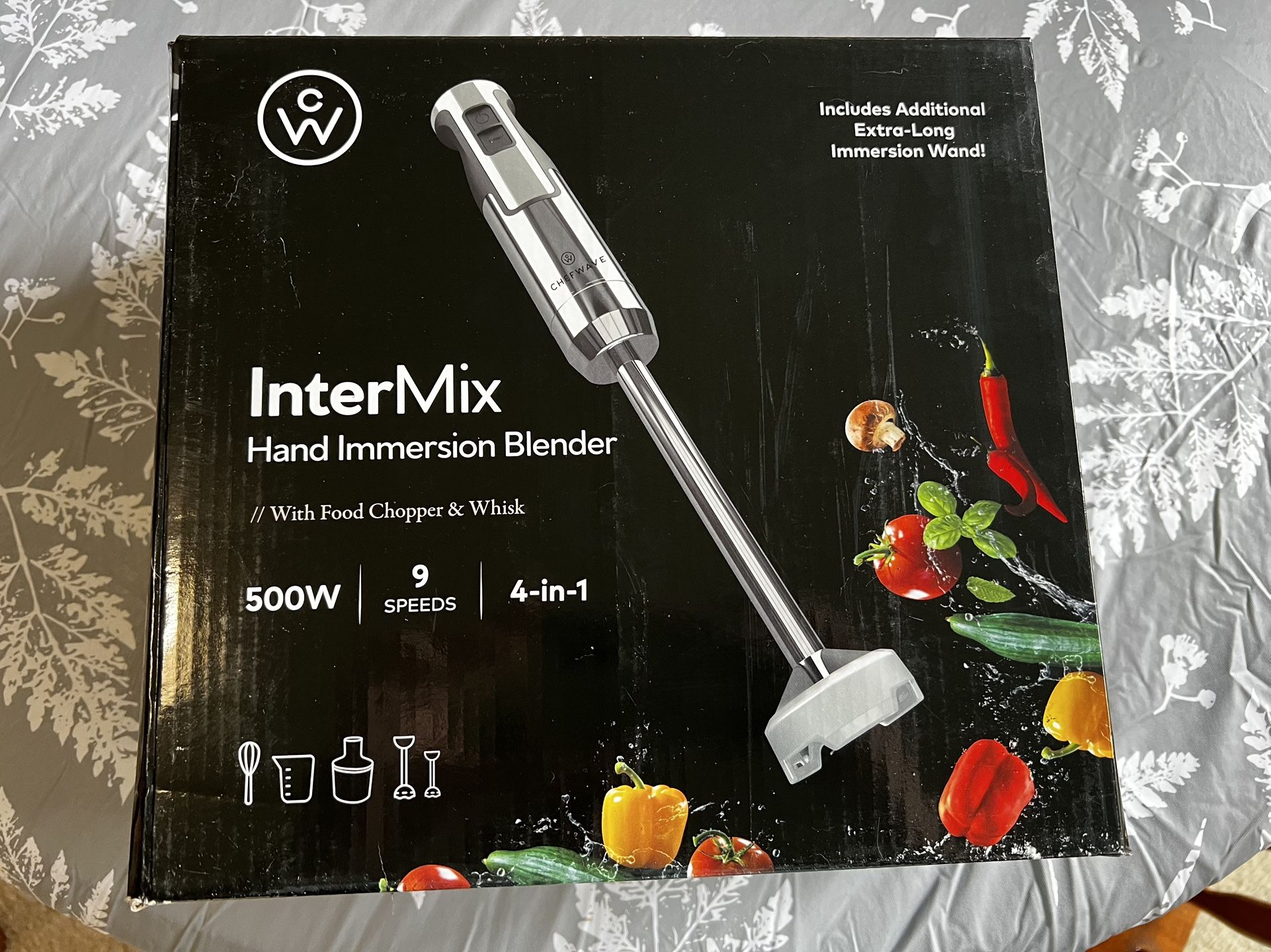 NIB Chefwave Intermix Hand Immersion Blender, Silver