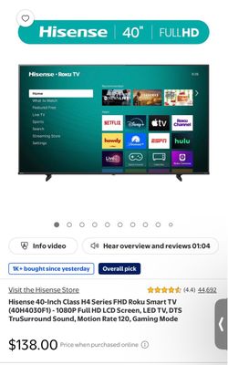 Hisense 40” HD TV