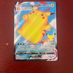 Surfing Pikachu Vmax 25 Anniversary Pokemon Card