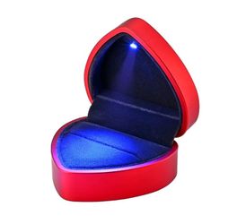 Engagement Ring Box LED Ring Box Heart Shape (Color: Red) - Gift Ideas