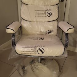New Recliner Chair PU Leather Swivel High Back Armchair w/ Footrest, 135° Adjustable Backrest and Thick Foam Padding, Cream White