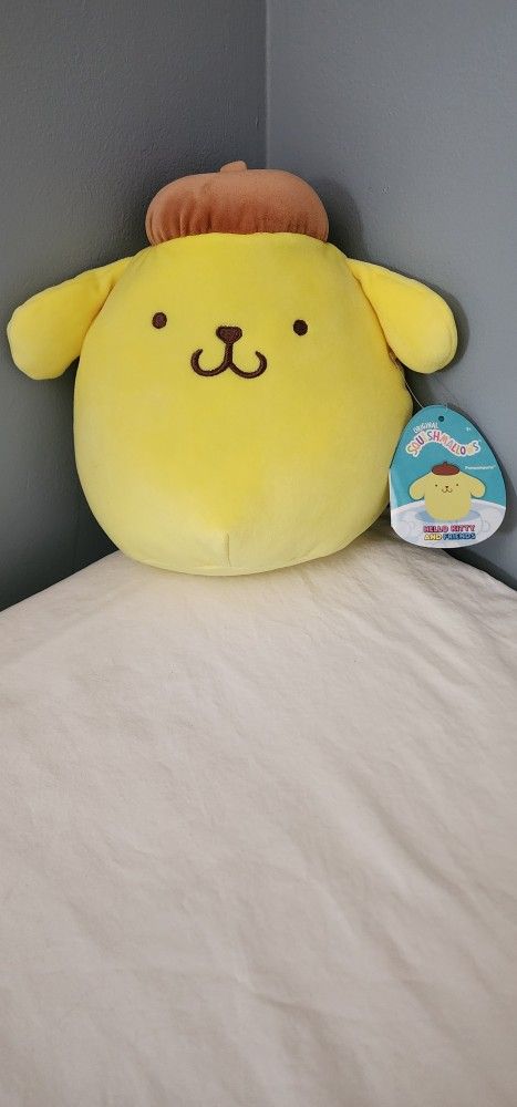 8" Sanrio Pompompurin SQUISHMALLOW. NWT