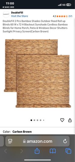 60 x 72 bamboo blinds 2 pack