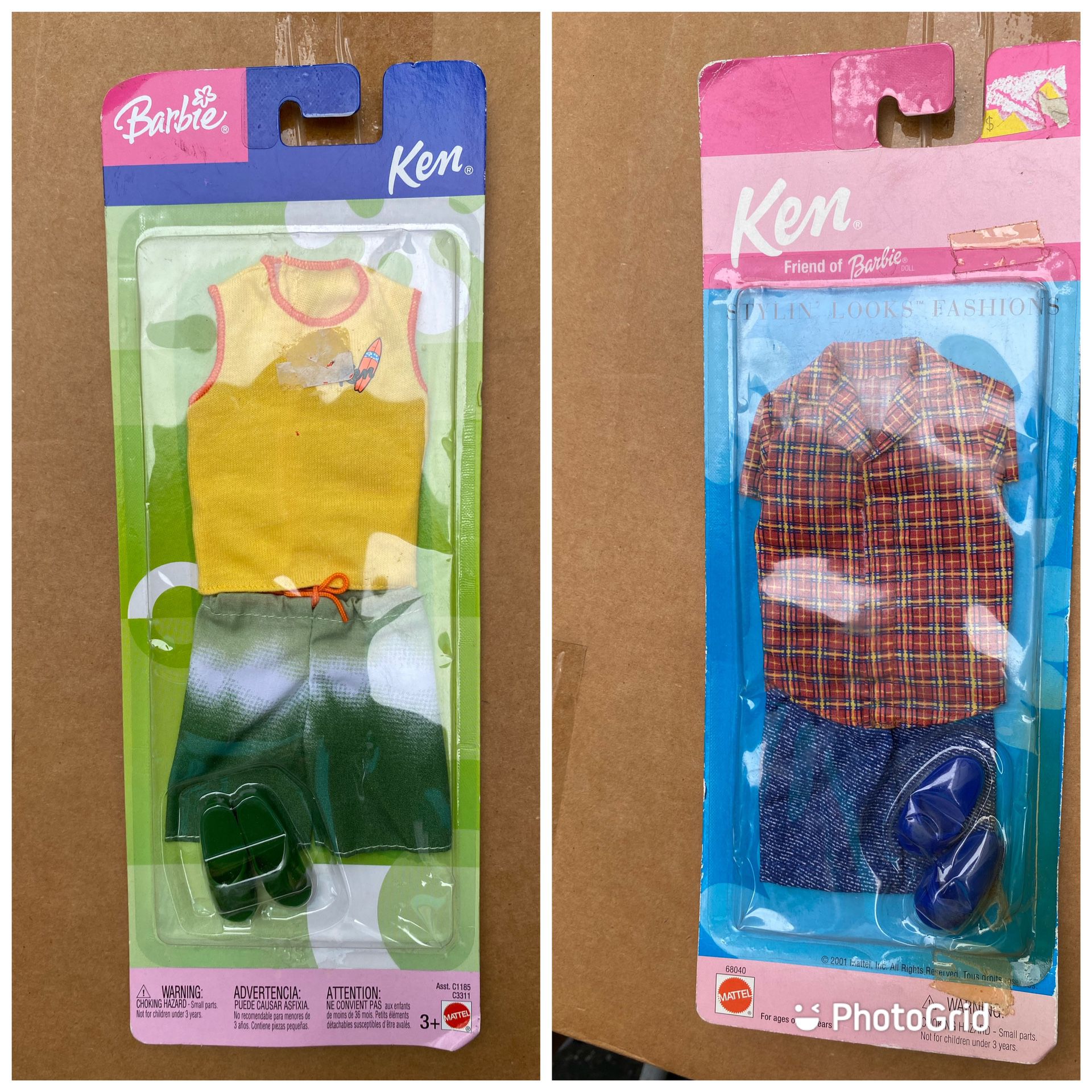 New Barbie Ken Stylin Looks Fashion 2001 or Surfer outfit 2003 each $14