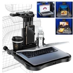 Car Seat Tray Table - Foldable Car Kids Passenger Roadtrip Eating Food Backseat Travel Trays Dinning Working Laptop Desk with Non-Slip Pad/Phone/Table