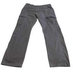 Wrangler Cargo Pants Men 36x34 Gray Baggy Outdoors Streetwear Solid Heavyweight