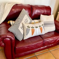 Burgundy/red Leather Couches 