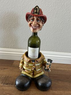 Fireman Stomper Wine Bottle Holder 