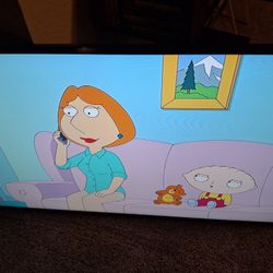 58 Inch Samsung TV W Remote N Roku,  Can Deliver For Xtra $5