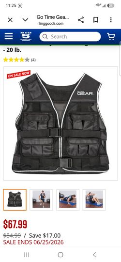 Go Time Gear Adjustable Weighted Vest - 20 lb.