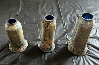 Raku Fired Pottery Cylinders