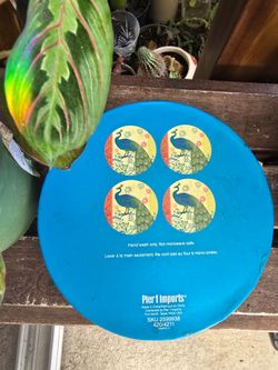 Pier 1 Imports Peacock appetizer plate Set of 4