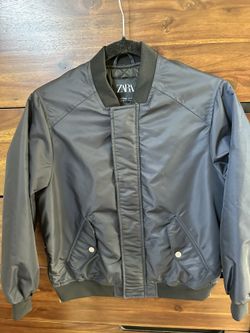 Zara Boys Black Bomber Puffer Jacket Size 9-10