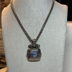 Sodalite Pendant Bali Themed Necklace