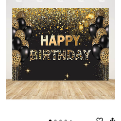 Birthday decorations  black gold cheetah n cherrys