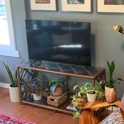 Bamboo Rattan Glass Sideboard / Console Table 