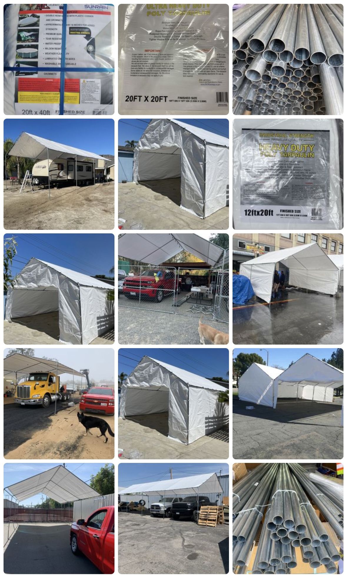 Tarps Poles Canopy Tent Canopies Lonas Carpas Tubos 