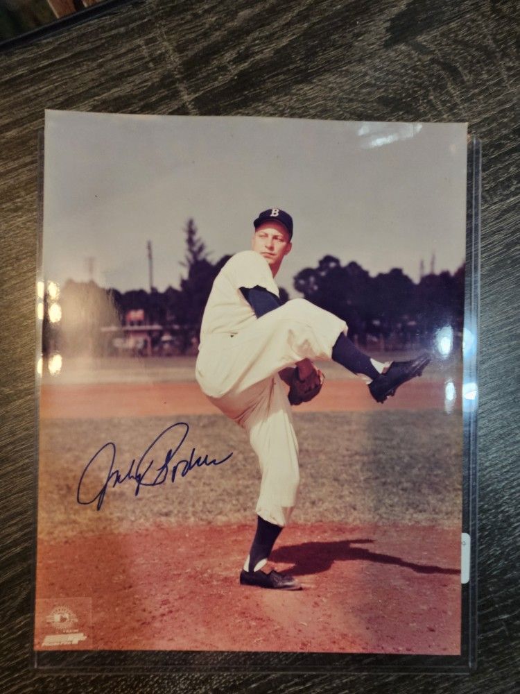 Signed Johnny Podres Brooklyn Dodgers 8x10 Autograph Photo MLB Baseball