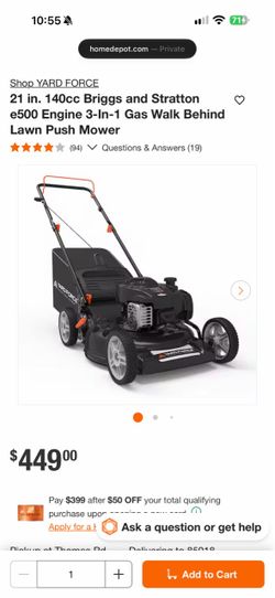 Gas push mower